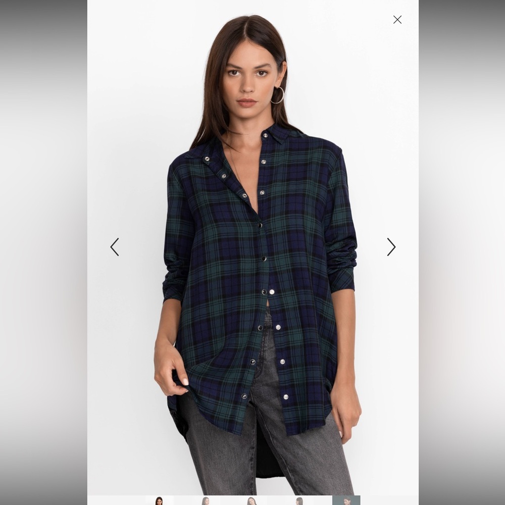 Johnny Was NEW Zuzu Velvet Back Oversized Shirt Size Small
